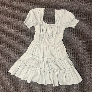 Light green layered mini dress